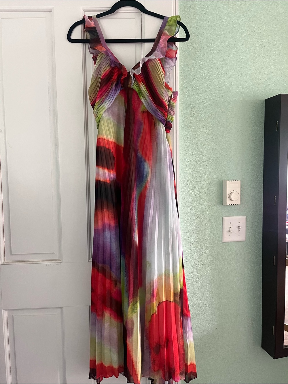 Steve Madden White Smocked Top with Multicolor Trim